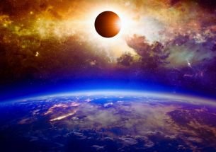Une éclipse solaire sur la Terre