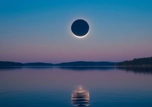 Une éclipse solaire sur l'océan